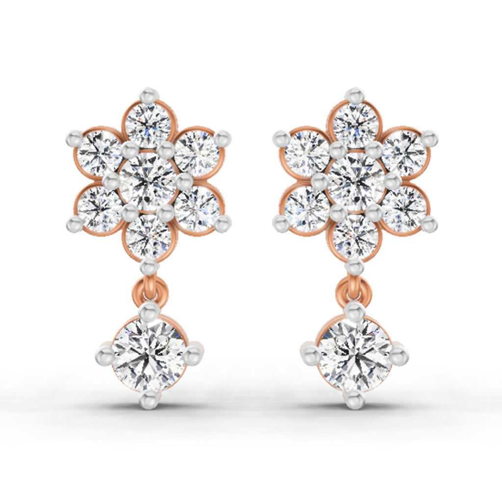 0.86 Carat Trio Stud Earrings 14K - Rose Gold