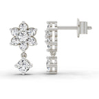 0.86 Carat Trio Stud Earrings 14K - White Gold