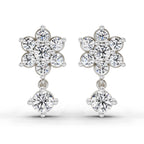 0.86 Carat Trio Stud Earrings 14K - White Gold