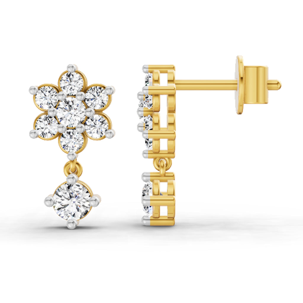0.86 Carat Trio Stud Earrings 14K