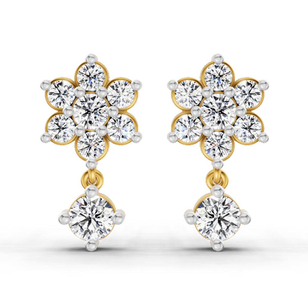 0.86 Carat Trio Stud Earrings 14K