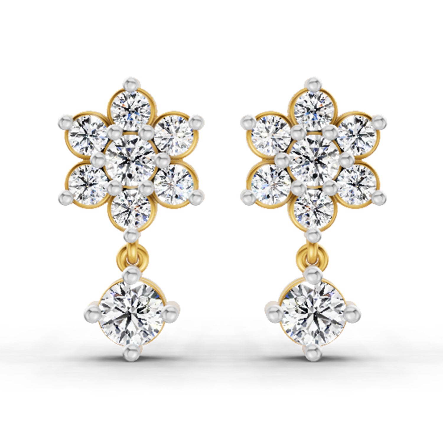 0.86 Carat Trio Stud Earrings 14K
