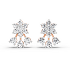 1.09 Carat Round Floral Stud Earrings 14K - Rose Gold