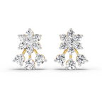 1.09 Carat Round Floral Stud Earrings 14K