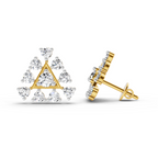 0.91 Carat Round Triangle Stud Earrings 14K