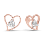 0.8 Carat Eternal Heart Studs Diamond Earrings 14K - Rose Gold
