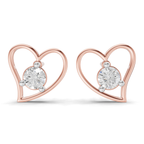 0.8 Carat Eternal Heart Studs Diamond Earrings 14K - Rose Gold
