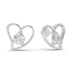 0.8 Carat Eternal Heart Studs Diamond Earrings 14K - White Gold