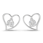 0.8 Carat Eternal Heart Studs Diamond Earrings 14K - White Gold