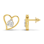 0.8 Carat Eternal Heart Studs Diamond Earrings 14K