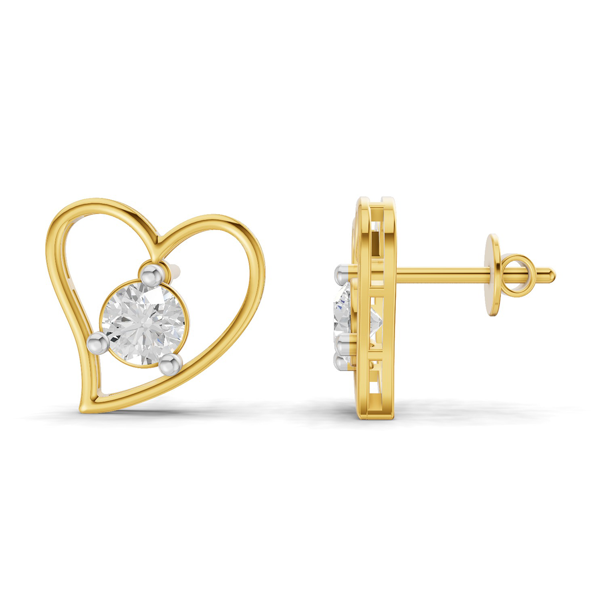 0.8 Carat Eternal Heart Studs Diamond Earrings 14K