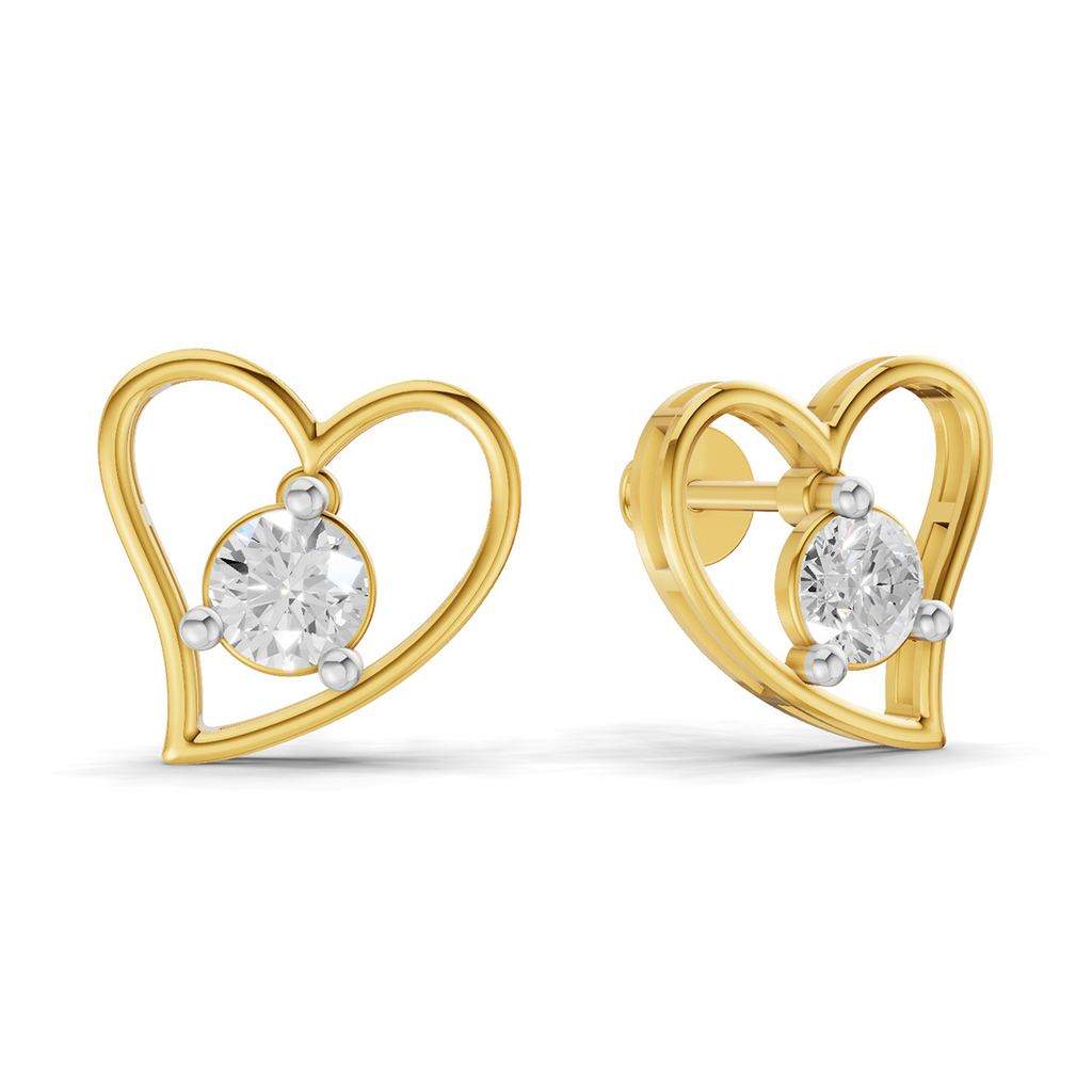0.8 Carat Eternal Heart Studs Diamond Earrings 14K