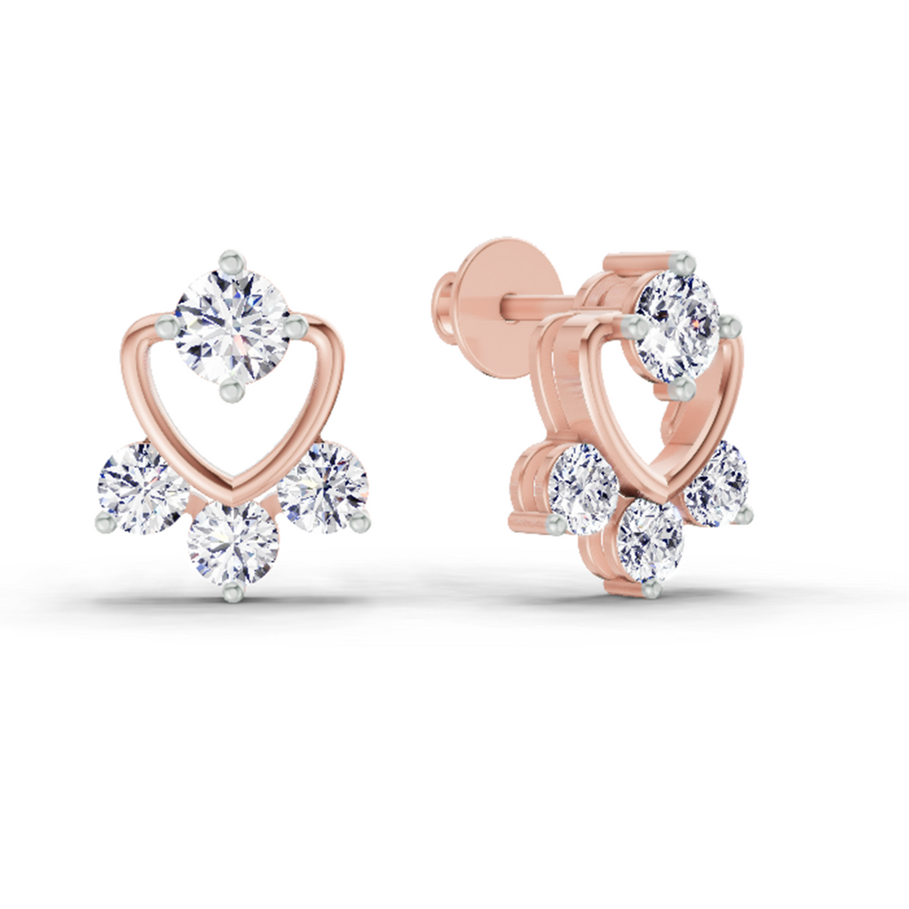 0.80 Carat Round Earrings 14Kt - Rose Gold