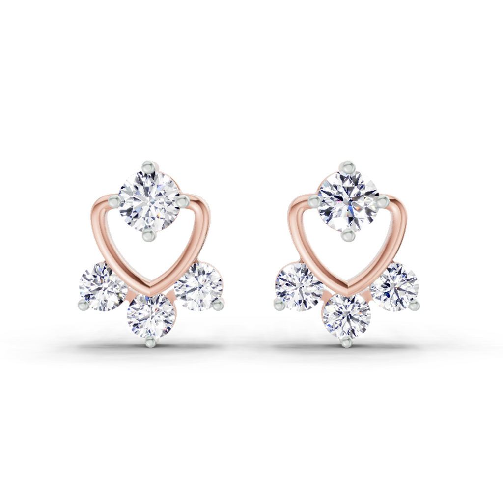 0.80 Carat Round Earrings 14Kt - Rose Gold