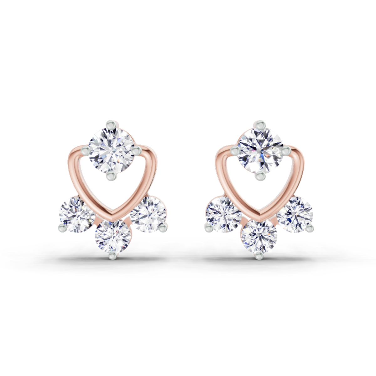 0.80 Carat Round Earrings 14Kt - Rose Gold