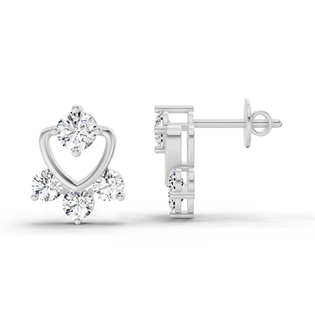 0.80 Carat Round Earrings 14Kt - White Gold