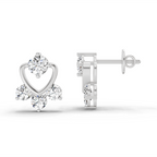 0.80 Carat Round Earrings 14Kt - White Gold