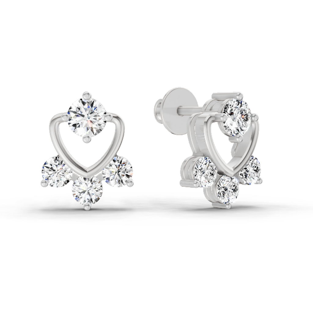 0.80 Carat Round Earrings 14Kt - White Gold