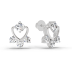 0.80 Carat Round Earrings 14Kt - White Gold