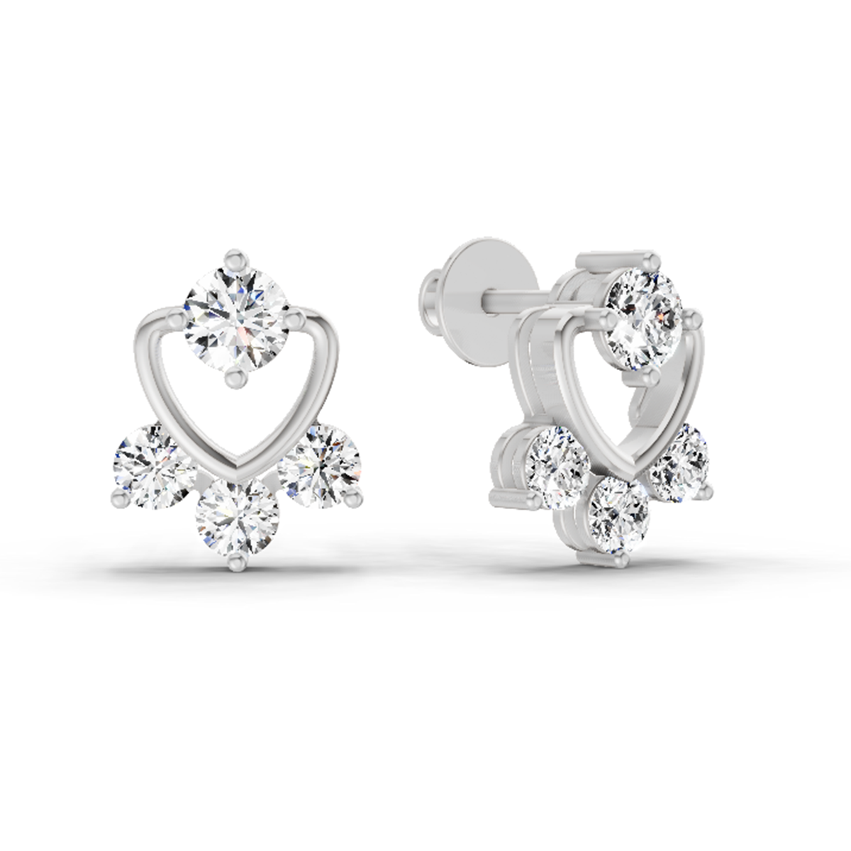 0.80 Carat Round Earrings 14Kt - White Gold