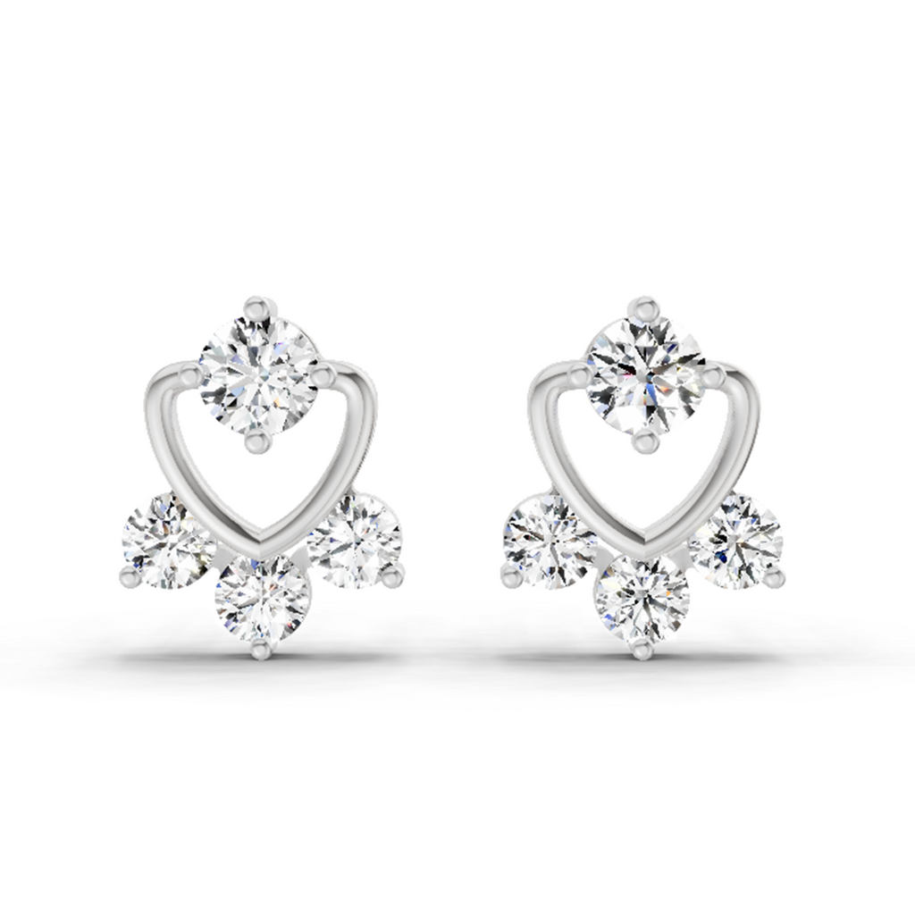 0.80 Carat Round Earrings 14Kt - White Gold
