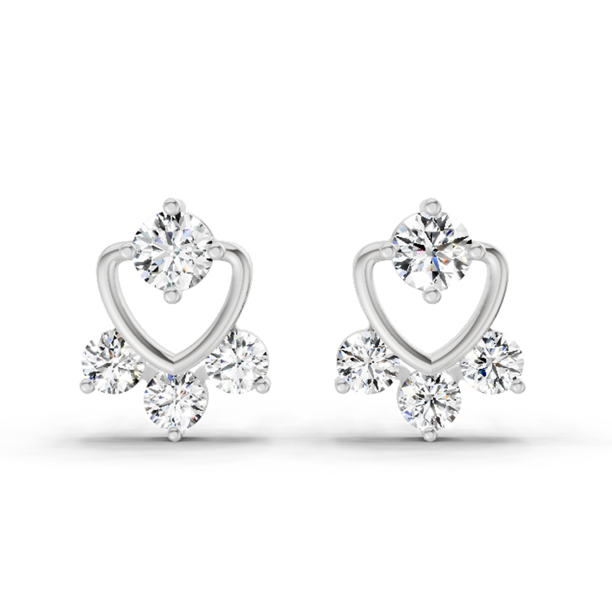 0.80 Carat Round Earrings 14Kt - White Gold