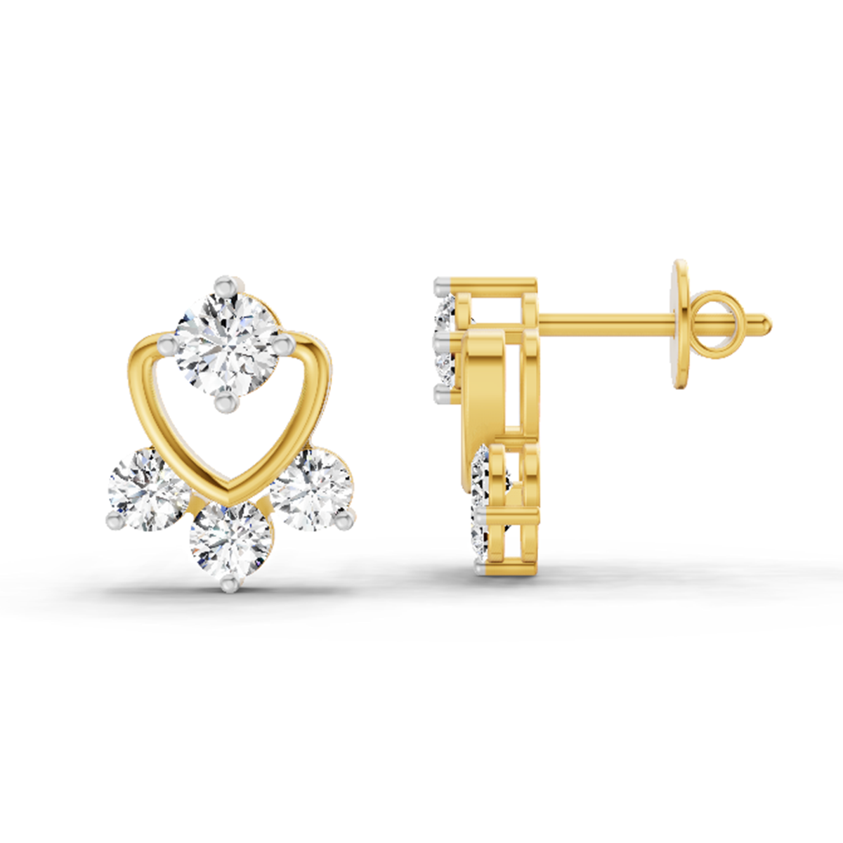 0.80 Carat Round Earrings 14Kt