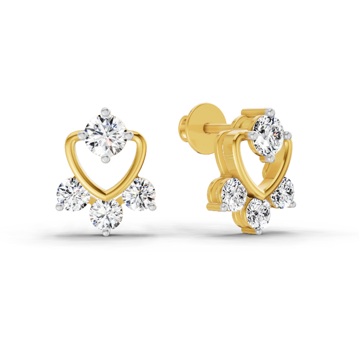 0.80 Carat Round Earrings 14Kt