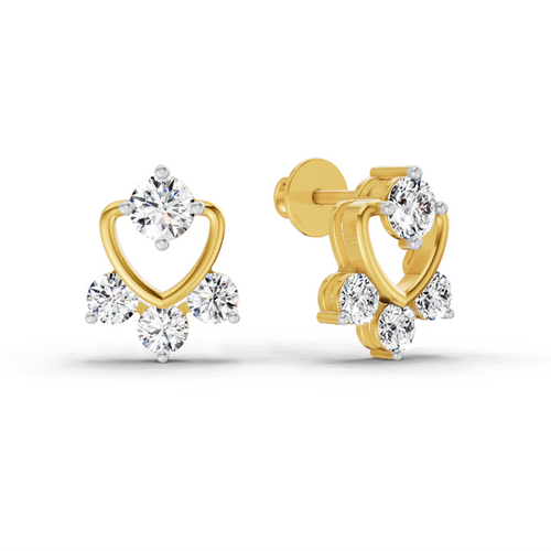0.80 Carat Round Earrings 14Kt