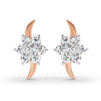 0.97 Carat Round Flower Stud Earrings 14K - Rose Gold