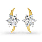 0.97 Carat Round Flower Stud Earrings 14K