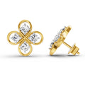 0.85 Carat Round Clover Stud Earrings 14K