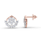 0.98 Carat Round Stud Earrings 14K - Rose Gold