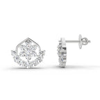 0.98 Carat Round Stud Earrings 14K - White Gold
