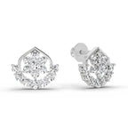 0.98 Carat Round Stud Earrings 14K - White Gold