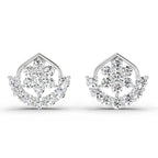0.98 Carat Round Stud Earrings 14K - White Gold