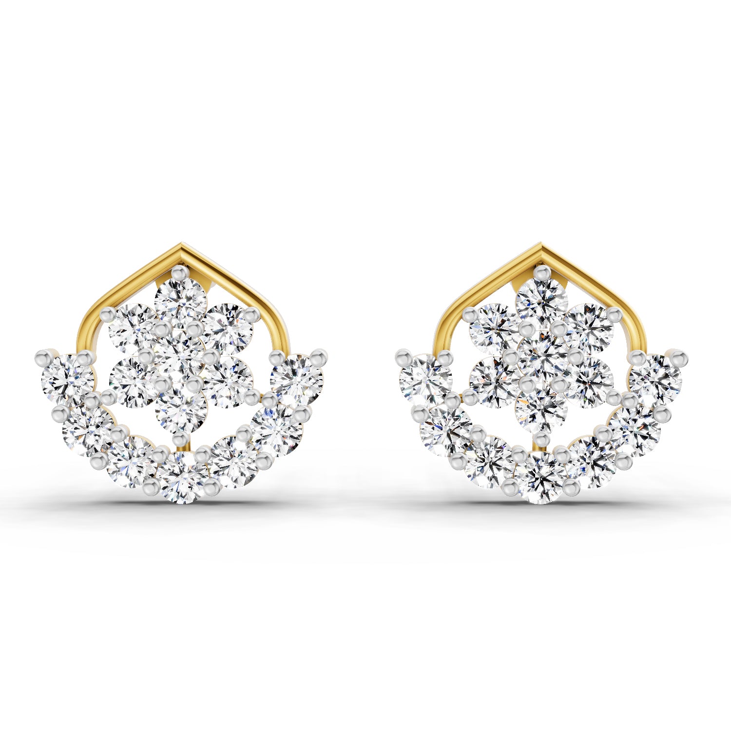 0.98 Carat Round Stud Earrings 14K