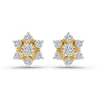 0.92 Carat Round Flower Stud Earrings 14K