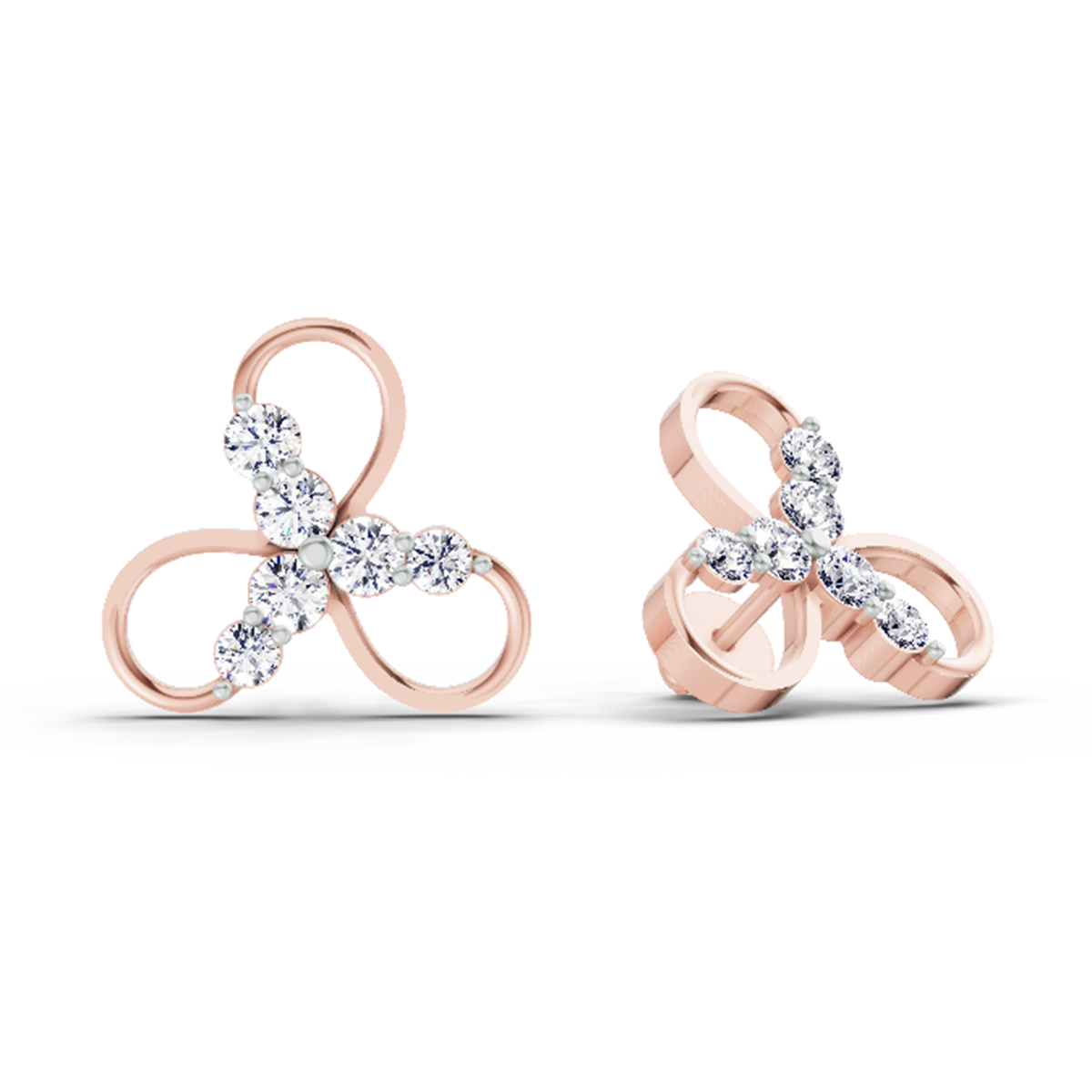 1.15 Carat Stud Earrings 14K - Rose Gold