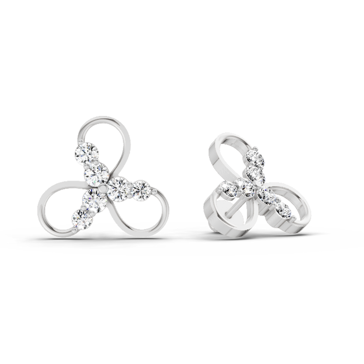 1.15 Carat Stud Earrings 14K - White Gold