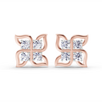1 Carat Quatrefoil Stud Earrings 14K - Rose Gold