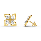 1 Carat Quatrefoil Stud Earrings 14K