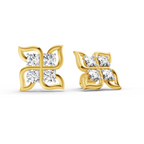 1 Carat Quatrefoil Stud Earrings 14K