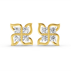 1 Carat Quatrefoil Stud Earrings 14K