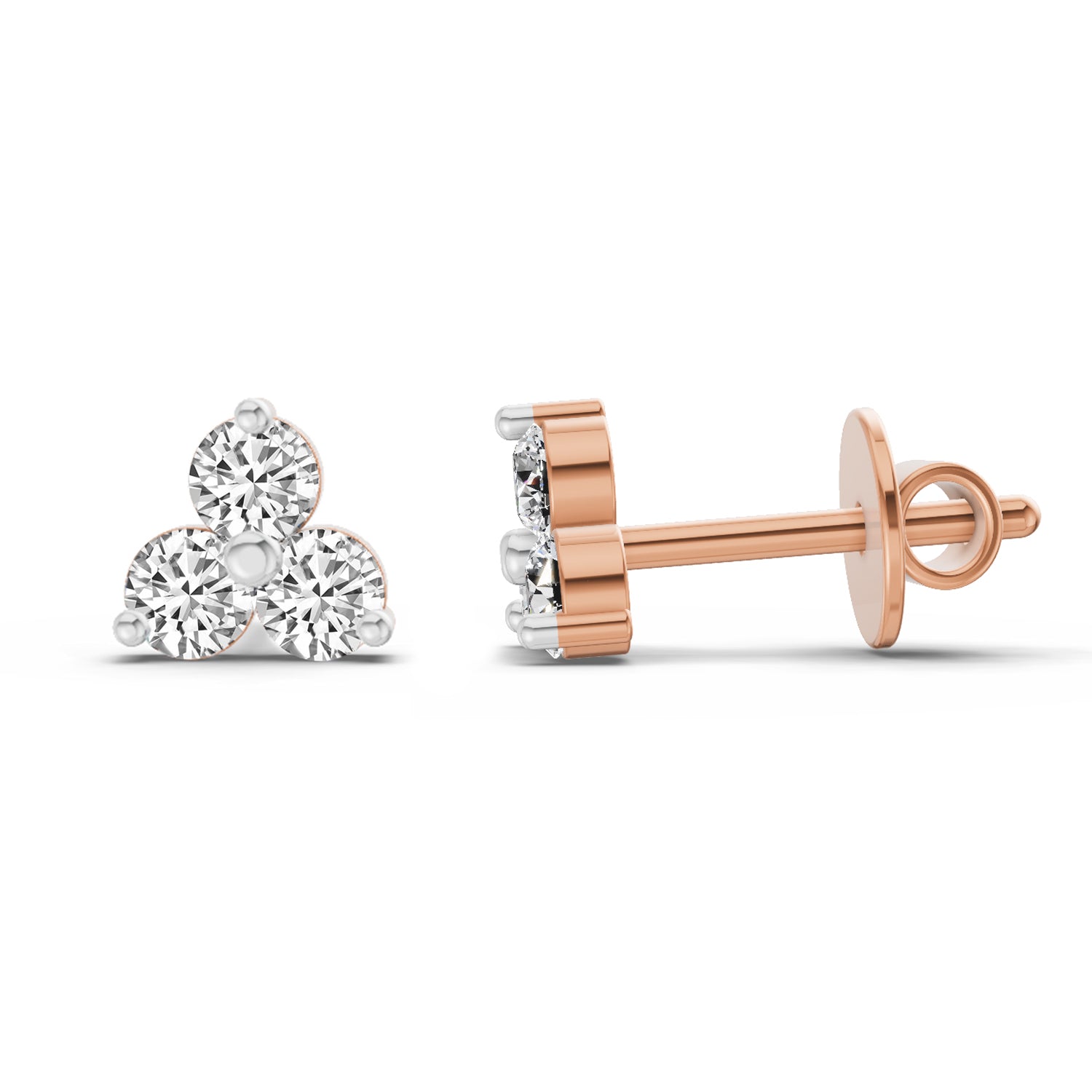 0.35 Carat Round Stud Earrings 14K - Rose Gold