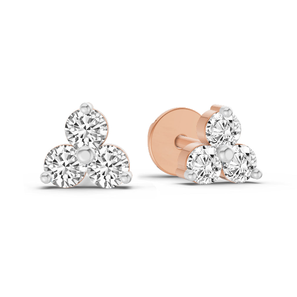 0.35 Carat Round Stud Earrings 14K - Rose Gold