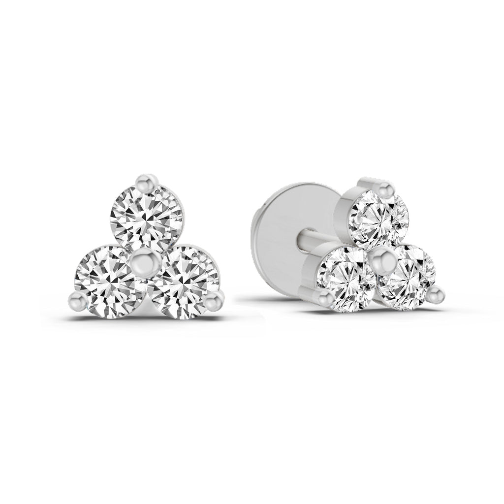 0.35 Carat Round Stud Earrings 14K - White Gold