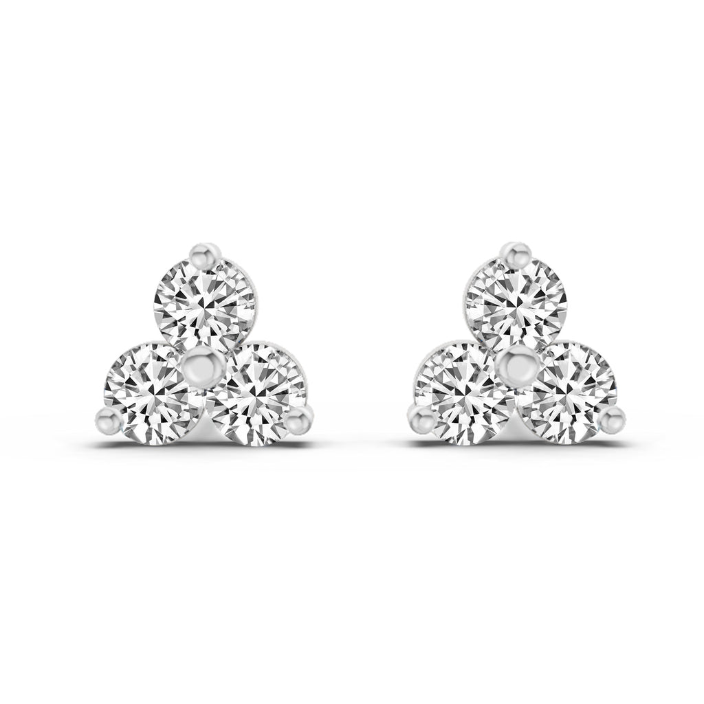0.35 Carat Round Stud Earrings 14K - White Gold