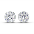 0.95 Carat Round Cluster Stud Earrings 14K - Rose Gold