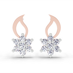 0.49 Carat Floral Stud Earrings 14K - Rose Gold